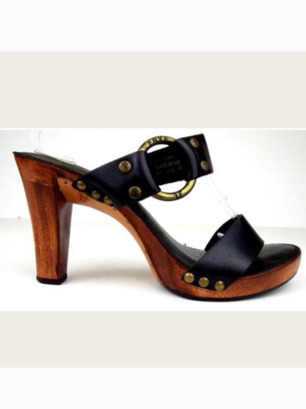 Frye Sophia O-Ring Leather Sandal Heels Size 9